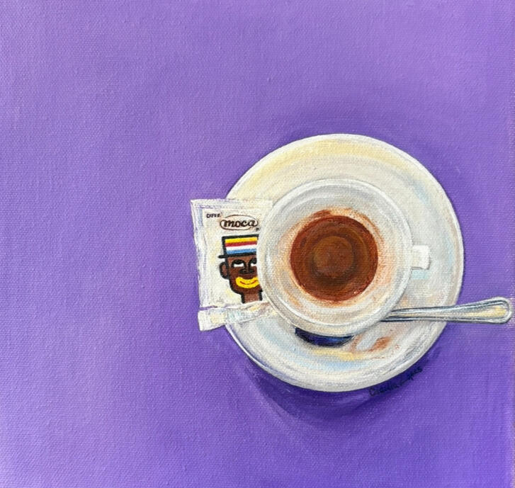 Caffe Moca oil on canvas 12”x12”
