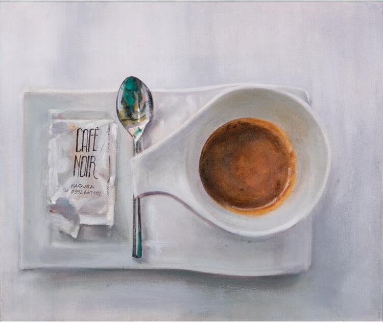 Cafe Noir oil on canvas 10”x12”