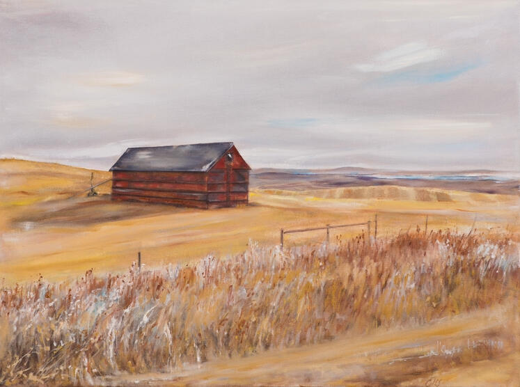 Western Prairies Canada in November oil on canvas 18”x24”