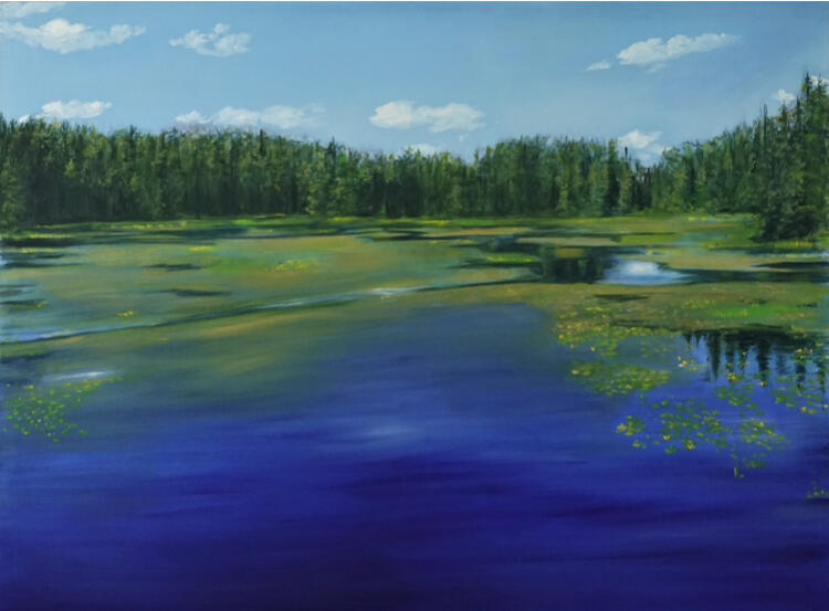 Vast Ontario Lake oil on canvas 36”x 48” sold
