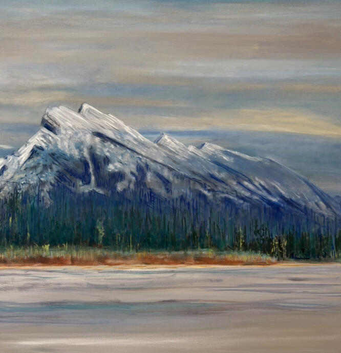 Mt. Rundle Banff Alberta oil on canvas 36”x36”
